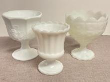 Group of 3 Milk Glass Vases