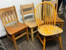 Group of Vintage Wooden Chairs