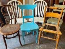 Group of Vintage Wooden Chairs