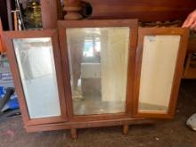 Vintage Trifold Dresser Top Mirror