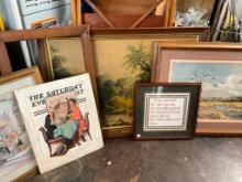 Group of Vintage Framed Art