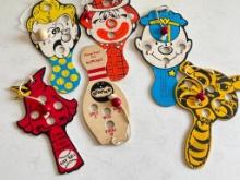 Vintage Cardboard Paddle Toys