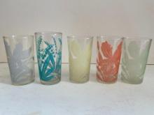 Set of 5 Vintage Drinking Glases
