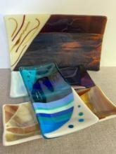 Group of Fused Glass Trinket Dishes