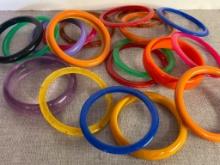 Group of Vintage Plastic Bangle Bracelets