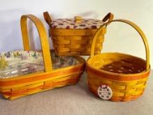 Group of 3 Longaberger Baskets (1990s)