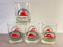 Set of 4 Dayton Firefighters Rocks Glasses