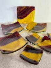 Group of Fused Glass Trinket Dishes
