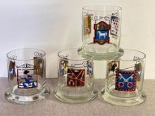 Group of Vintage White Horse Cellar Rocks Glasses