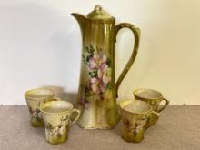 Vintage Nippon Pitcher and 4 Mugs