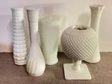 Group of Milk Glass Vases