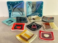 Group of Fused Glass Trinket Dishes