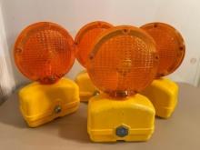 Group of Yellow Caution Lights