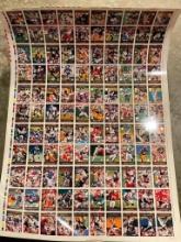Uncut Sheet of 1996 Topps Football Cards