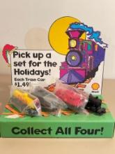 Set of Shell Model Train Cars with Cardboard Display