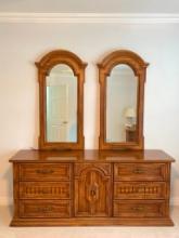 Triple Dresser with Two Mirrors