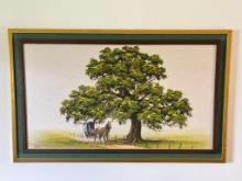 Vintage Framed Artist Signed Painting on Canvas