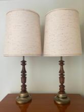 Pair of Wooden Lamps