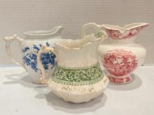 Mixed Lot of Tall Anique Creamers