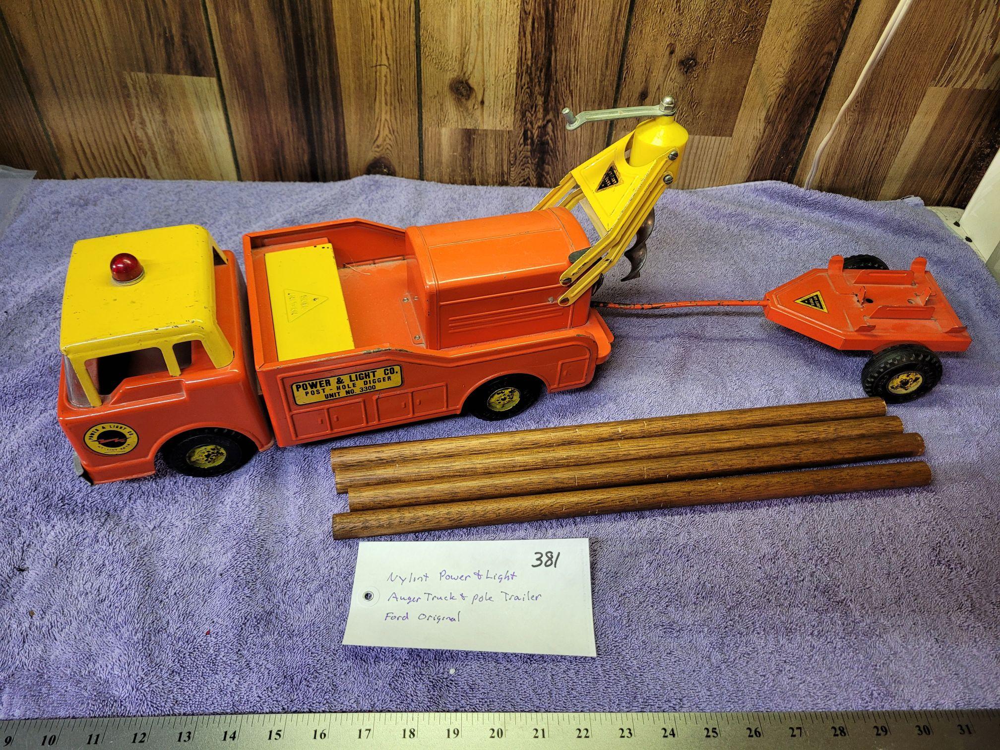 Nylint Ford Power & Light Auger Truck and Pole Trailer