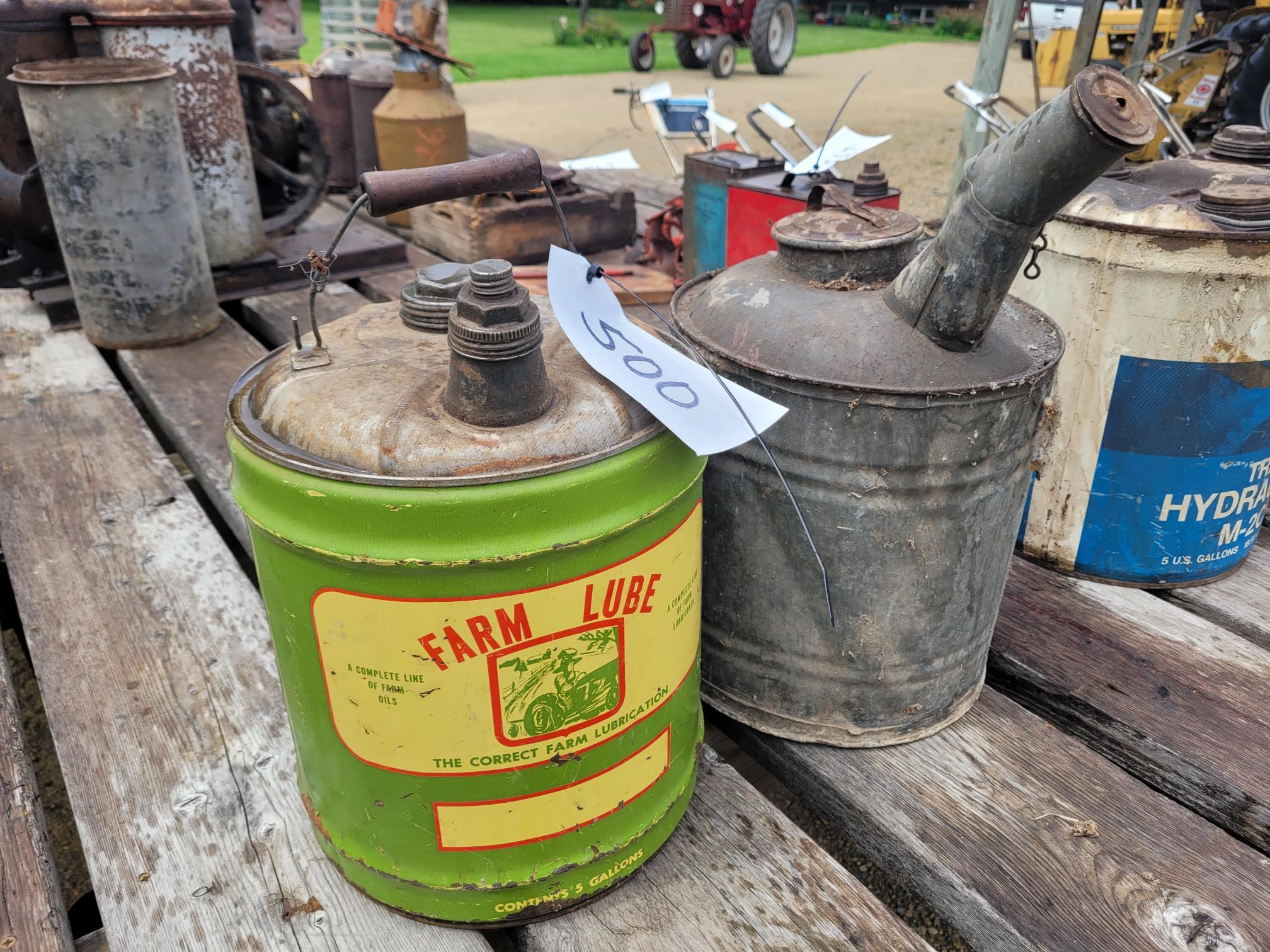 Vintage Implement Fluid Cans