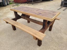 Wooden Homemade Picnic Table
