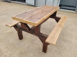 Wooden Homemade Picnic Table