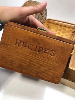 Baskets, Recipe box, recipes, boxes