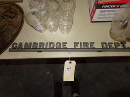 26 INCH CAMBRIDGE FIRE DEPT PLAQUE