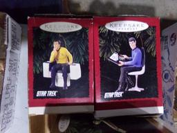 BOX WITH 4 STAR TREK KEEP SAKE CHRISTMAS ORNAMENTS