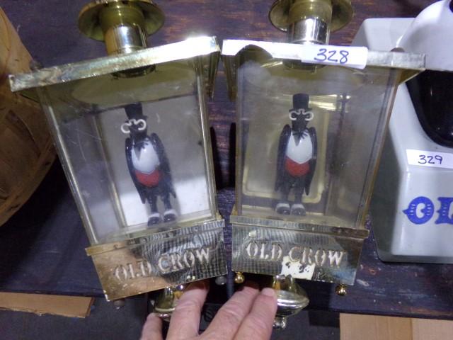 PAIR OF OLD CROW LIGHT FIXTURES