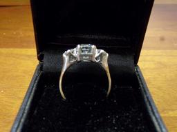 LADIES 3 DIAMOND RING 14K YELLOW GOLD 2.5 MM HALF ROUND SHANK WITH CENTER B