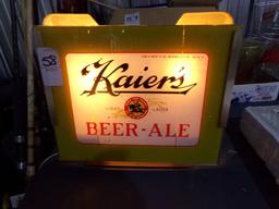 LIGHTED KAIERS BEER ALE SIGN 10 X 8