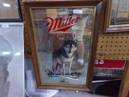 MILLER HIGH LIFE MIRRORED SIGN 22 X 14