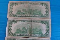 4 $100 FEDERAL RESERVE NOTES PAY ON DEMAND SERIES 1934 A AND ONE SERIES 193