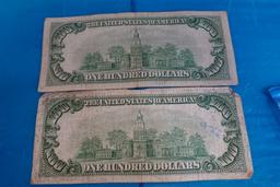 2 $100 FEDERAL RESERVE PAY ON DEMAND NOTES SERIES 1950A AND 1950B SN B05697