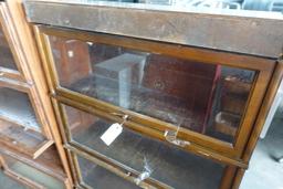 HALE 4 TIER BARRISTER BOOK CASE MISSING BOTTOM GLASS 34 X 11 X 59