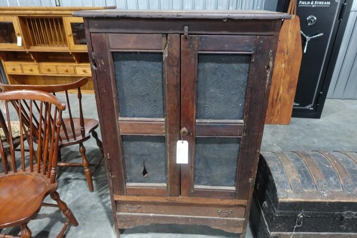 ANTIQUE PIE SAFE PRIMITIVE WITH SOME DAMAGE