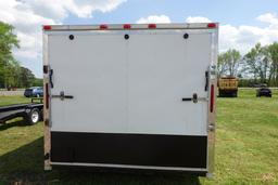 #4404 2015 CYNERGY ENCLOSED TRAILER 8 1/2 X 24  V NOSE 110 V ELECTRIC NEW T