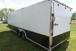 #4404 2015 CYNERGY ENCLOSED TRAILER 8 1/2 X 24  V NOSE 110 V ELECTRIC NEW T