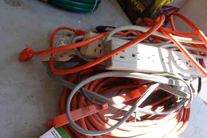 LOT OF EXTENSION CORDS AND SURGE PROTECTORS