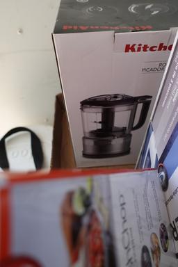 NEW IN BOX BLACK AND DECKER IRON AND FOOD CHOPPER AND KITCHENAID FOOD PROCE