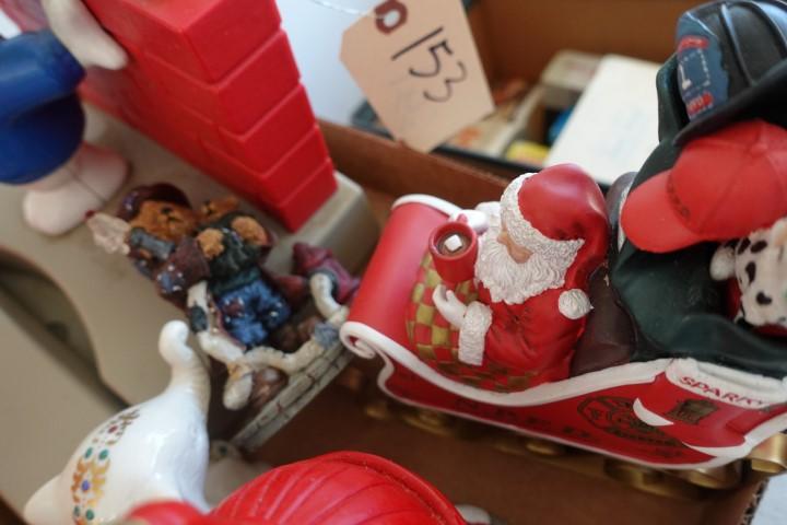 BOX LOT JOE COOL TELEPHONE AND FIREMAN CHRISTMAS DECORATIONS AND OCEAN CITY