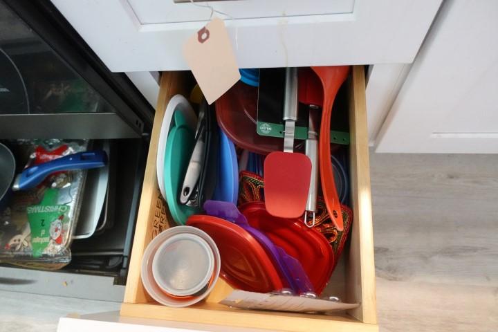 3 DRAWERS INCLUDING UTENSILS DRY STORAGE CONTAINERS AND MORE
