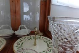 SHELF LOT CUT AND PRESSED GLASS AND LENOX HOLIDAY DISH