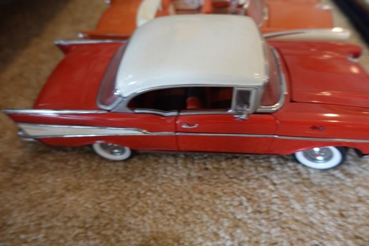 3 DIE CAST CARS INCLUDING 1957 BEL AIRE 1957 BEL AIRE CHEVY CONVERTIBLE