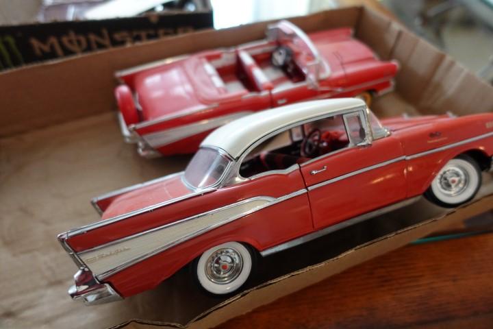 3 DIE CAST CARS INCLUDING 1957 BEL AIRE 1957 BEL AIRE CHEVY CONVERTIBLE