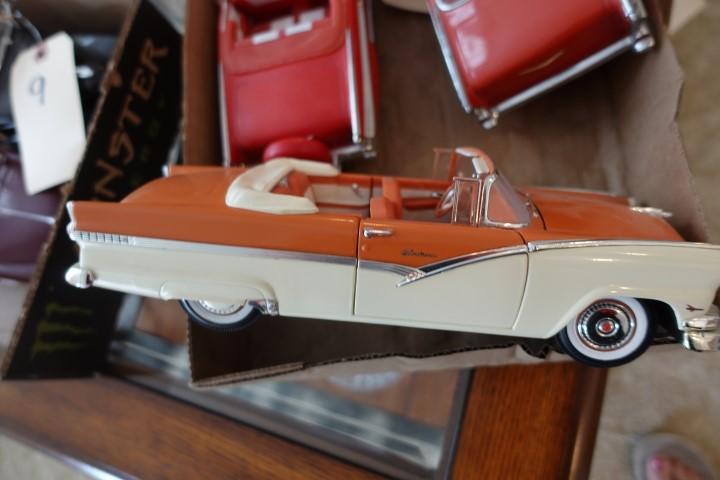 3 DIE CAST CARS INCLUDING 1957 BEL AIRE 1957 BEL AIRE CHEVY CONVERTIBLE
