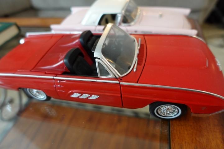 4 DIE CAST CARS INCLUDING 1958 FORD F100 1949 MERCURY 1963 THUNDERBIRD AND