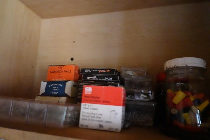 CABINET FULL OF ALL TYPES OF FASTENERS